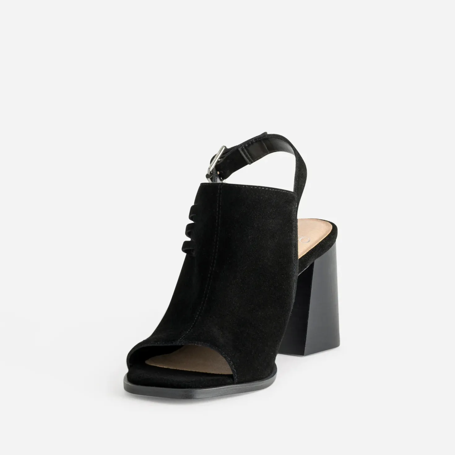 Sandale TEXTO noire cuir velours open-toe