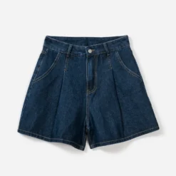 Short large en jean TEXTO brut