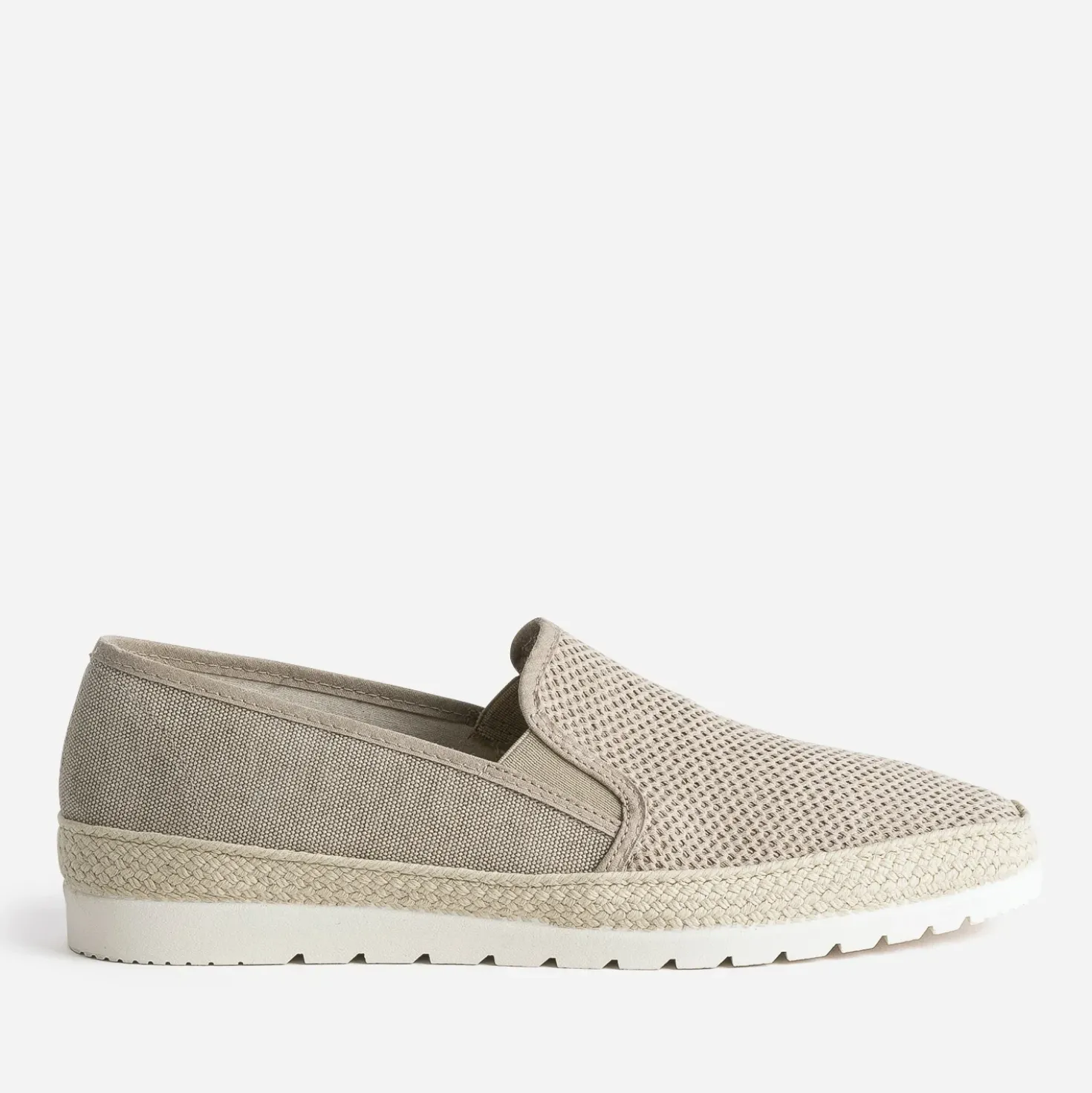 Slip-on beige en toile bi-matière