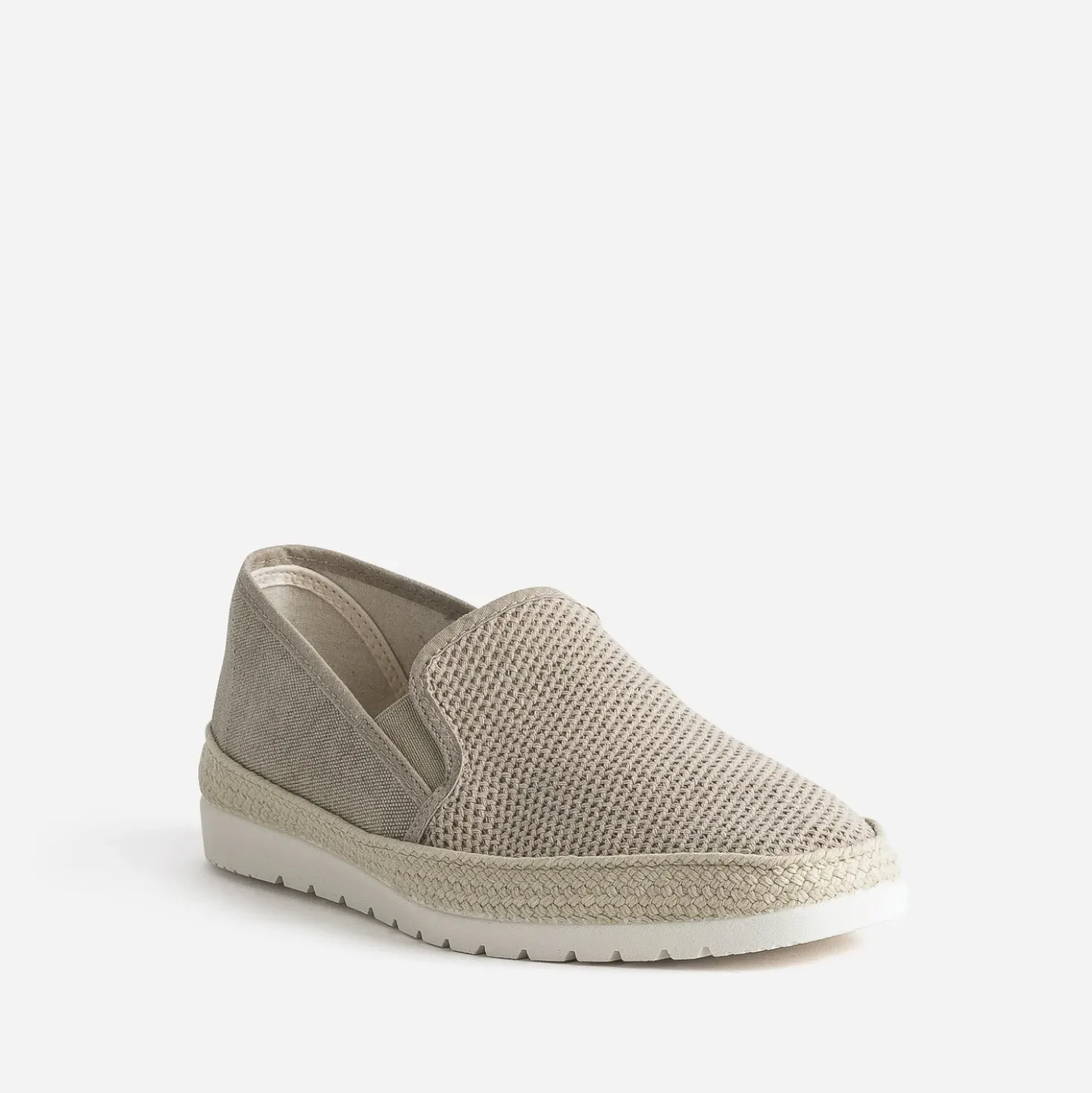 Slip-on beige en toile bi-matière