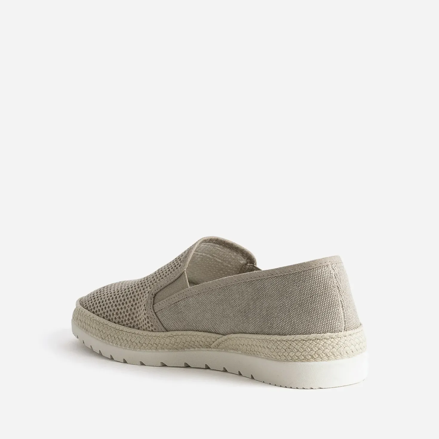 Slip-on beige en toile bi-matière