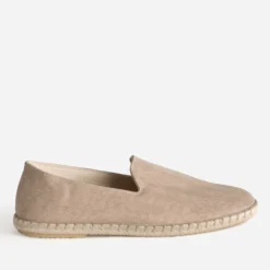 Slip-on beige textile motif chevrons