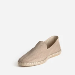 Slip-on beige textile motif chevrons