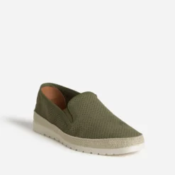 Slip-on kaki en toile perforée