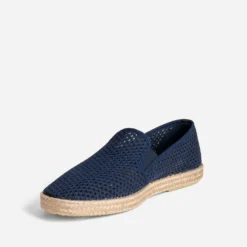 Slip-on marine toile ajouré semelle corde