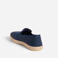 Slip-on marine toile ajouré semelle corde