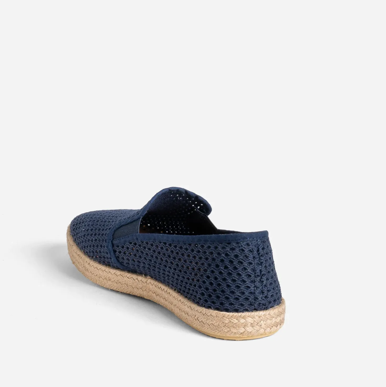 Slip-on marine toile ajouré semelle corde