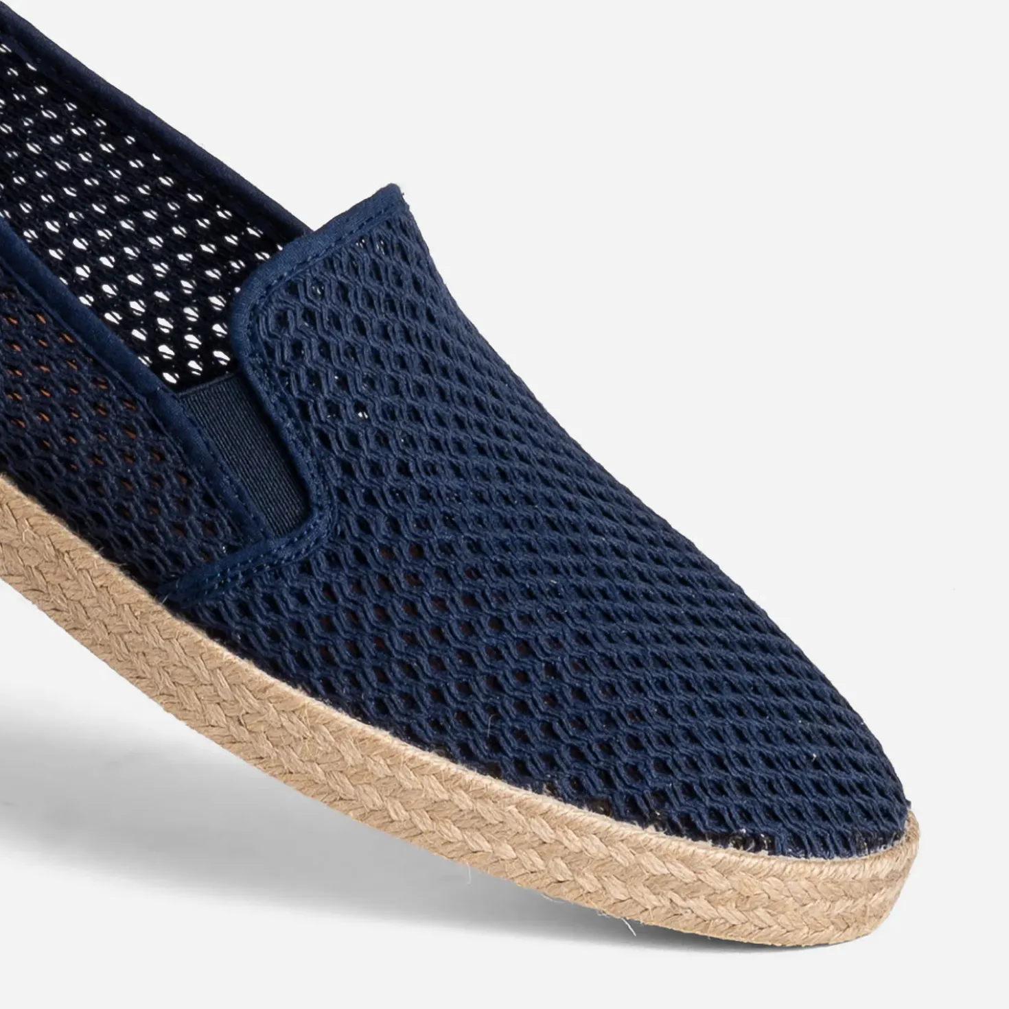 Slip-on marine toile ajouré semelle corde