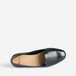 Slipper noir à motif effet python