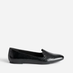Slipper noir à motif effet python
