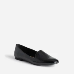 Slipper noir à motif effet python