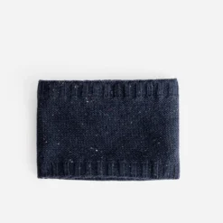 Snood marine chiné en tricot