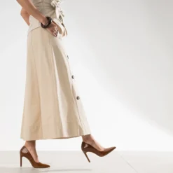 Stiletto cognac cuir