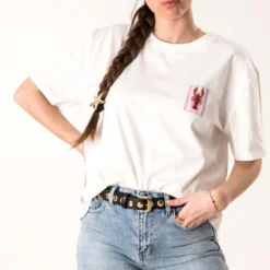 Tee-shirt TEXTO blanc visuel homard