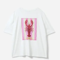 Tee-shirt TEXTO blanc visuel homard
