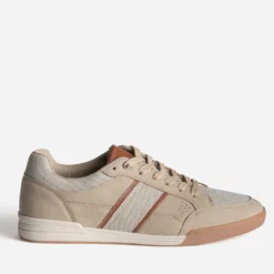 Tennis beige bi-matière bicolore