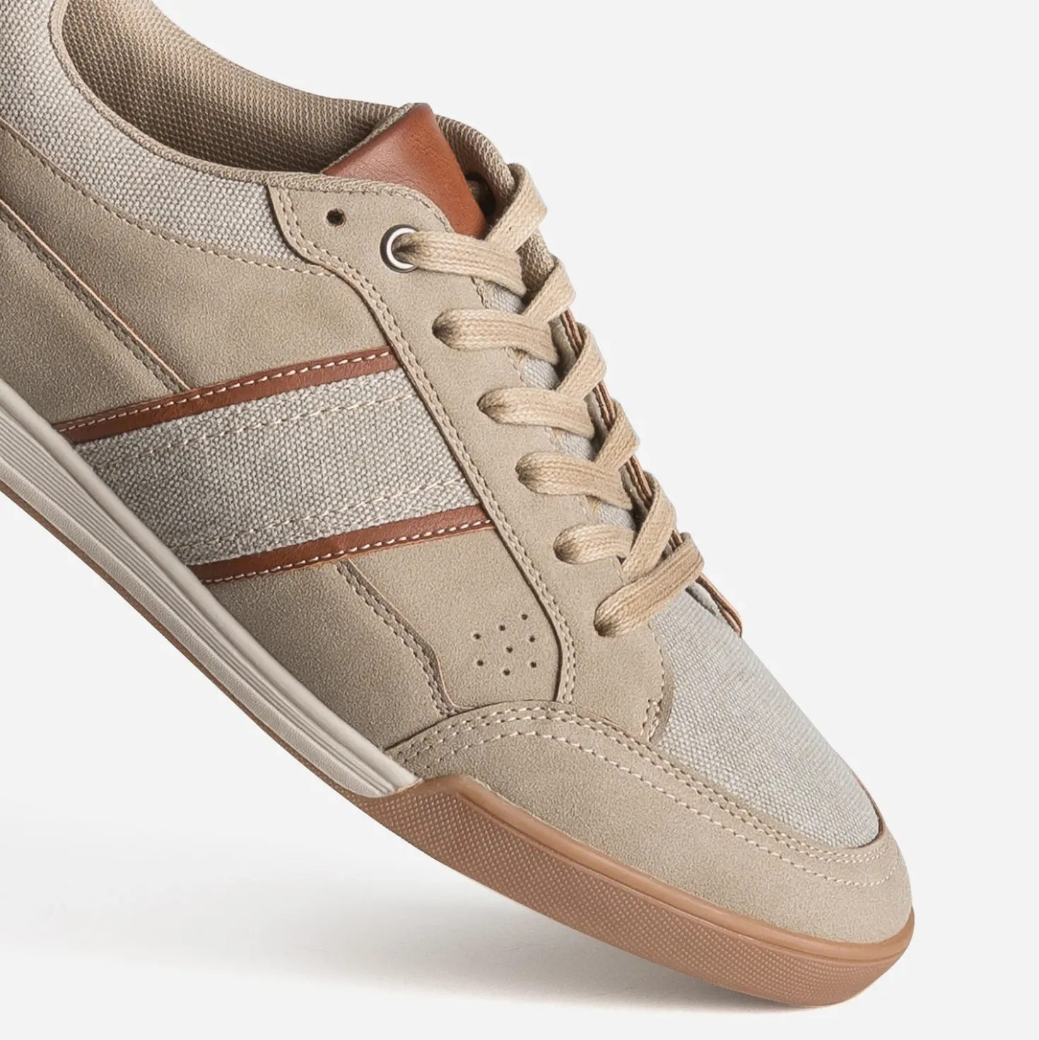 Tennis beige bi-matière bicolore