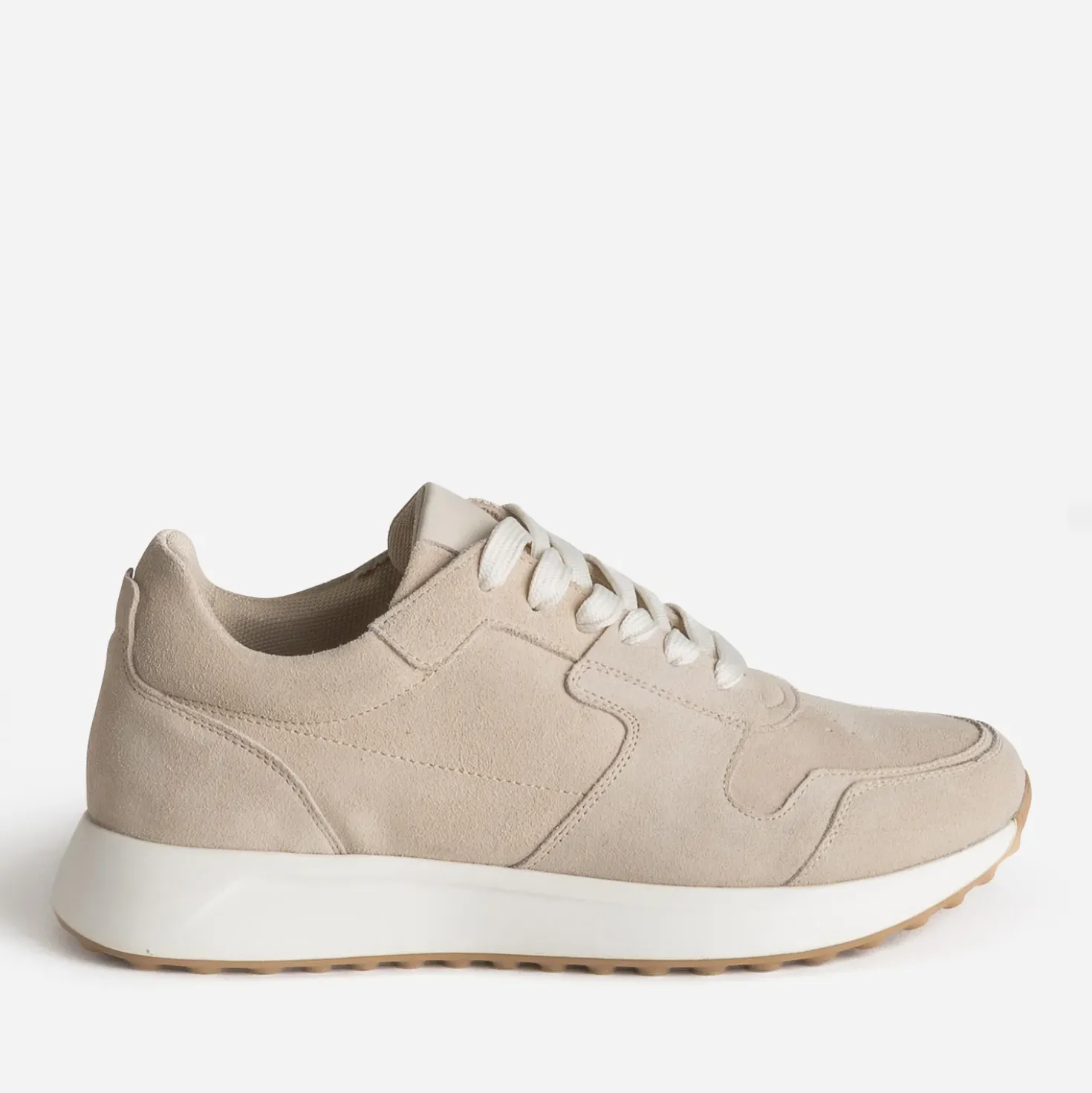 Tennis beige cuir velours