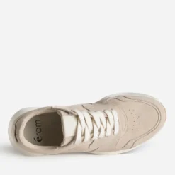 Tennis beige cuir velours