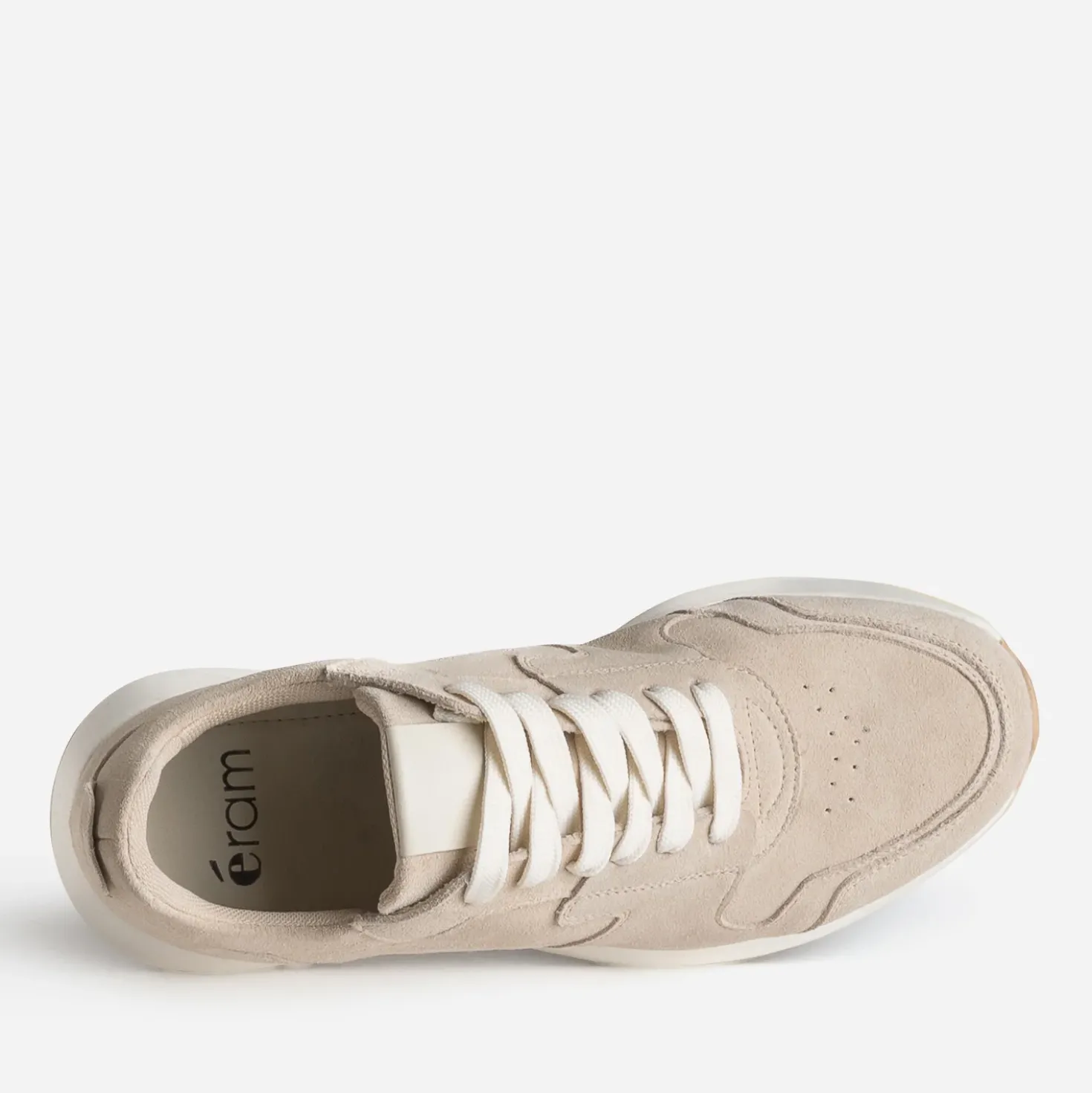 Tennis beige cuir velours