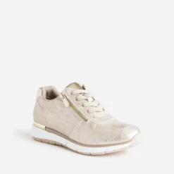 Tennis beige doré perforée