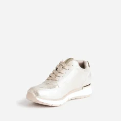 Tennis beige doré perforée