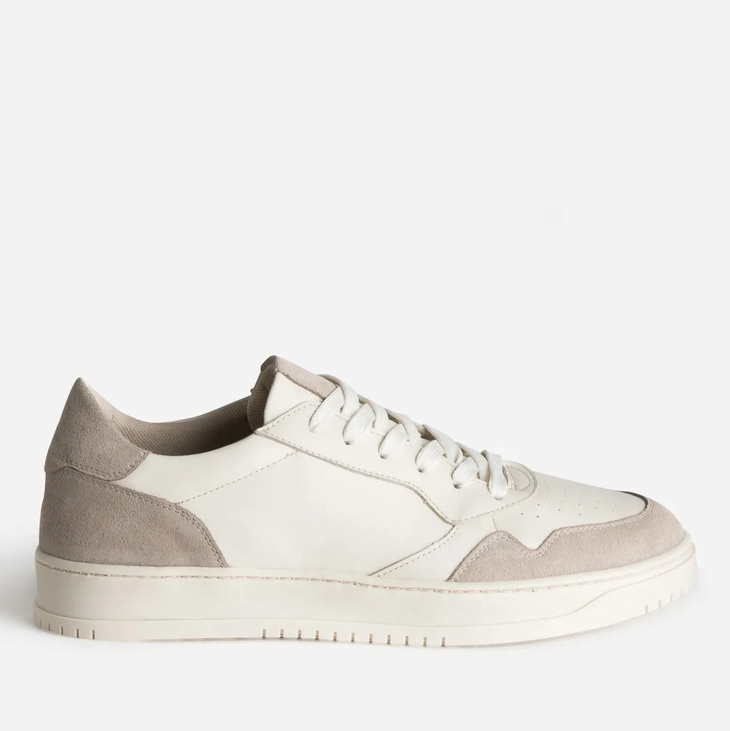 Tennis beige et taupe cuir
