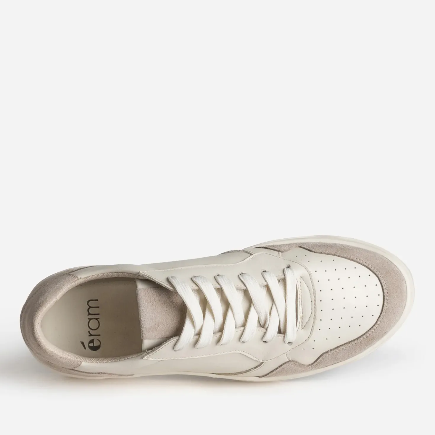 Tennis beige et taupe cuir