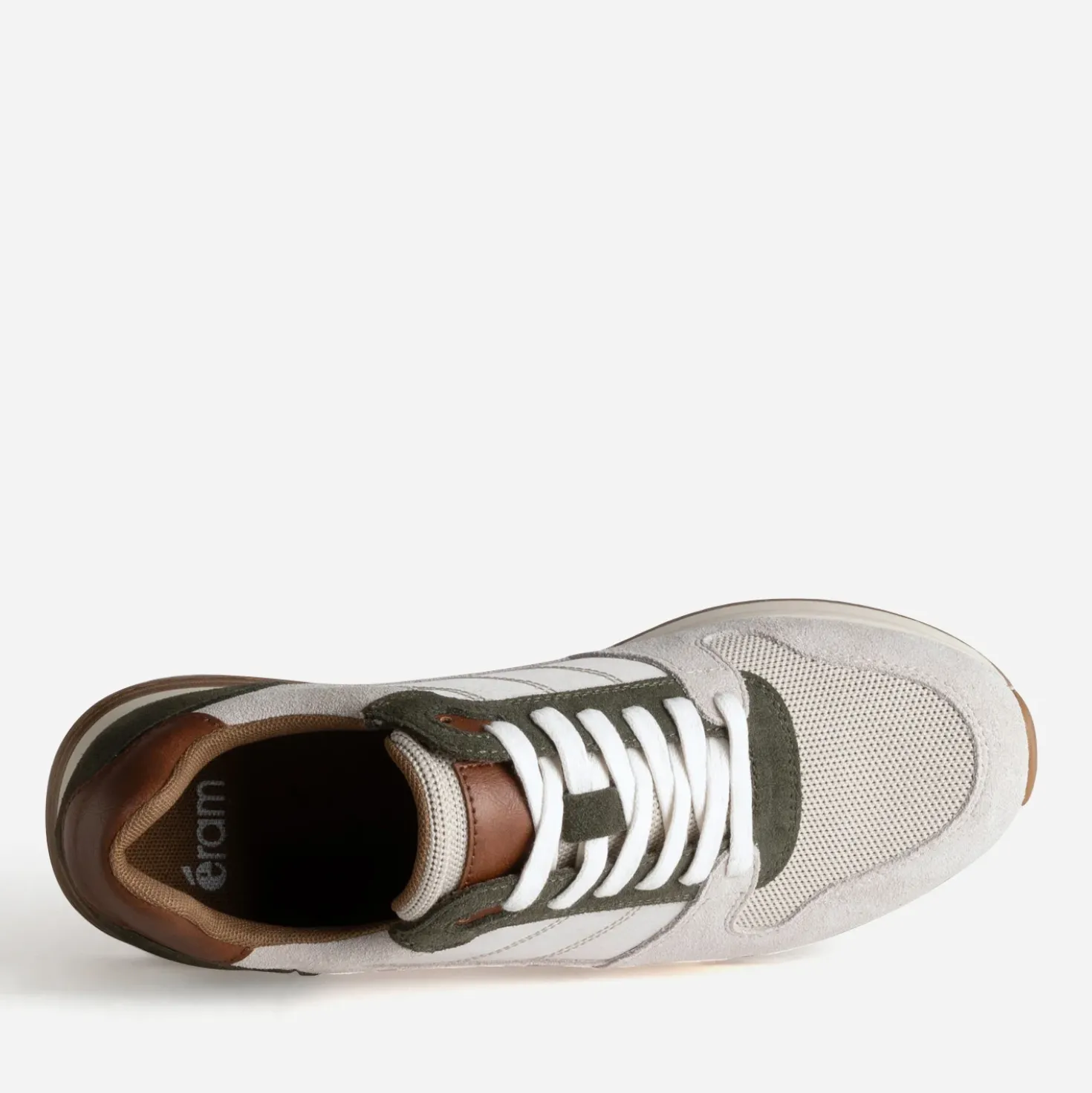 Tennis beige, kaki, marron multi-matières