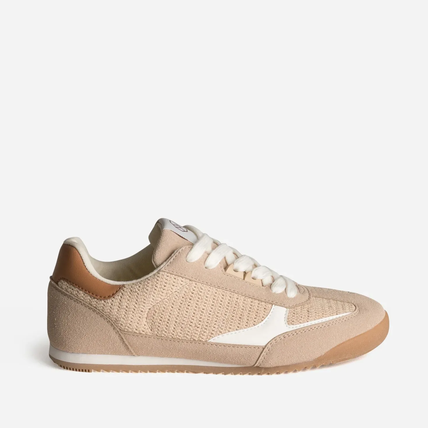 Tennis beige tressée bi-matière