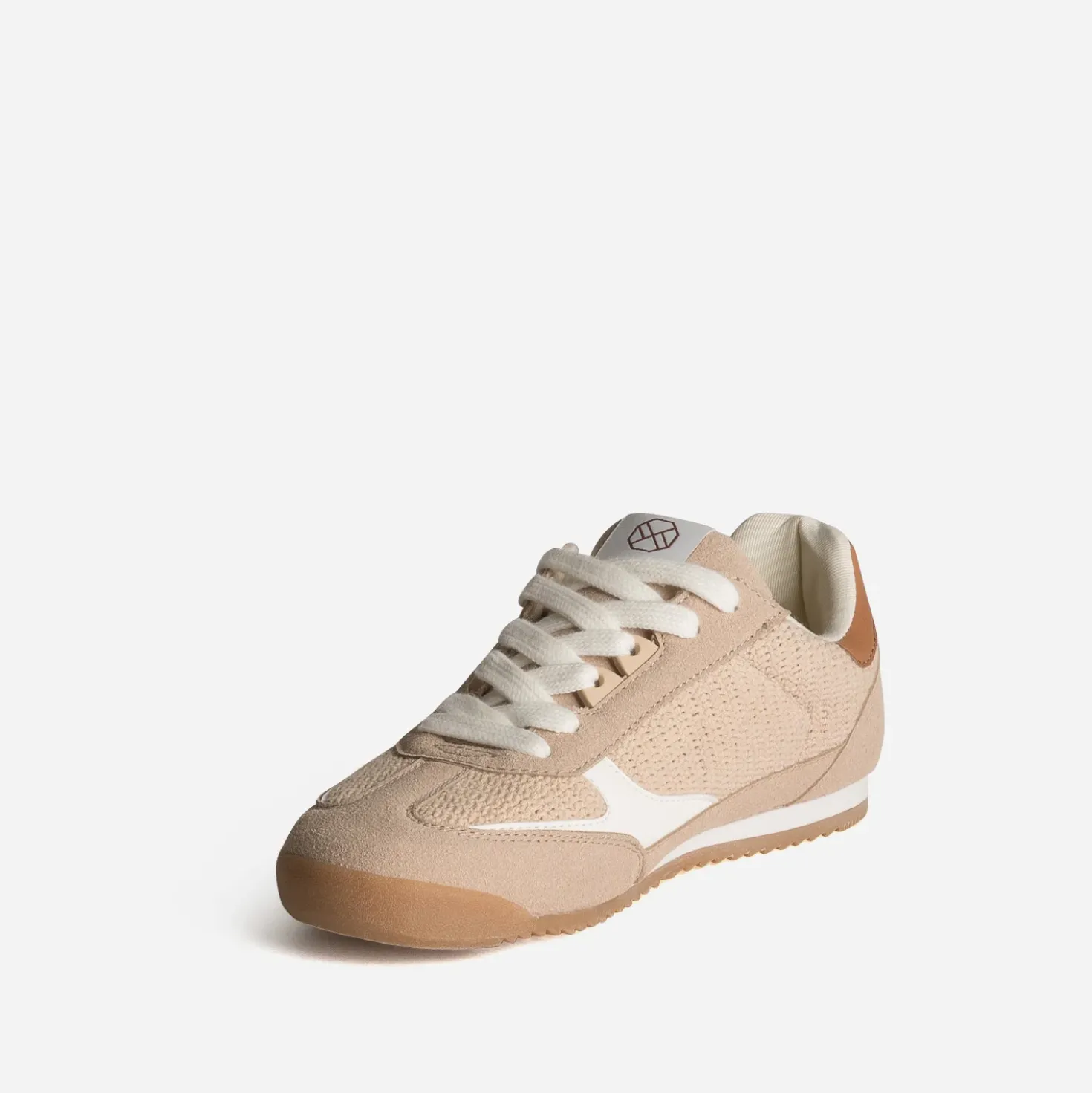 Tennis beige tressée bi-matière