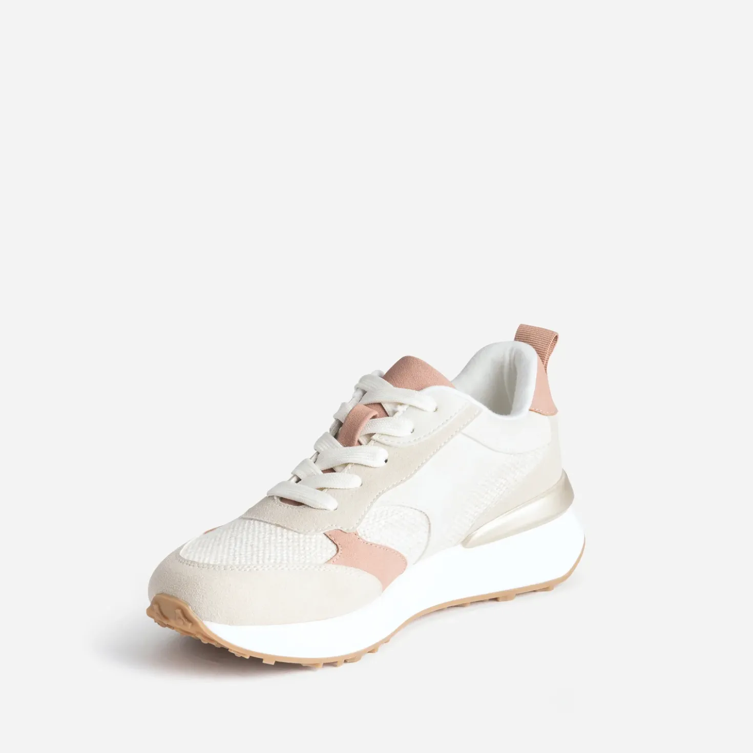 Tennis beige, vieux rose et taupe semelle amovible