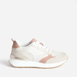 Tennis beige, vieux rose et taupe semelle amovible