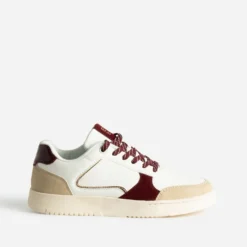 Tennis blanche, beige et bordeaux