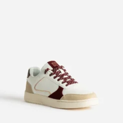 Tennis blanche, beige et bordeaux