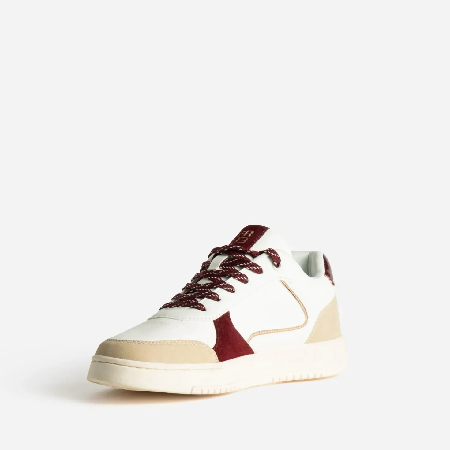 Tennis blanche, beige et bordeaux
