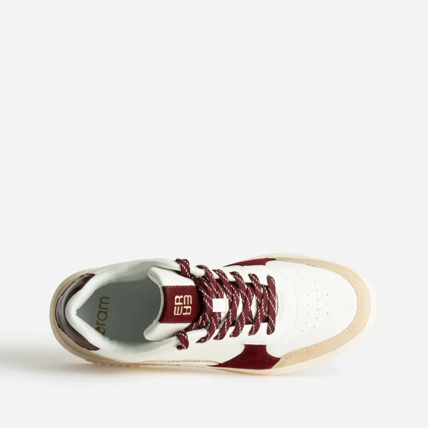 Tennis blanche, beige et bordeaux