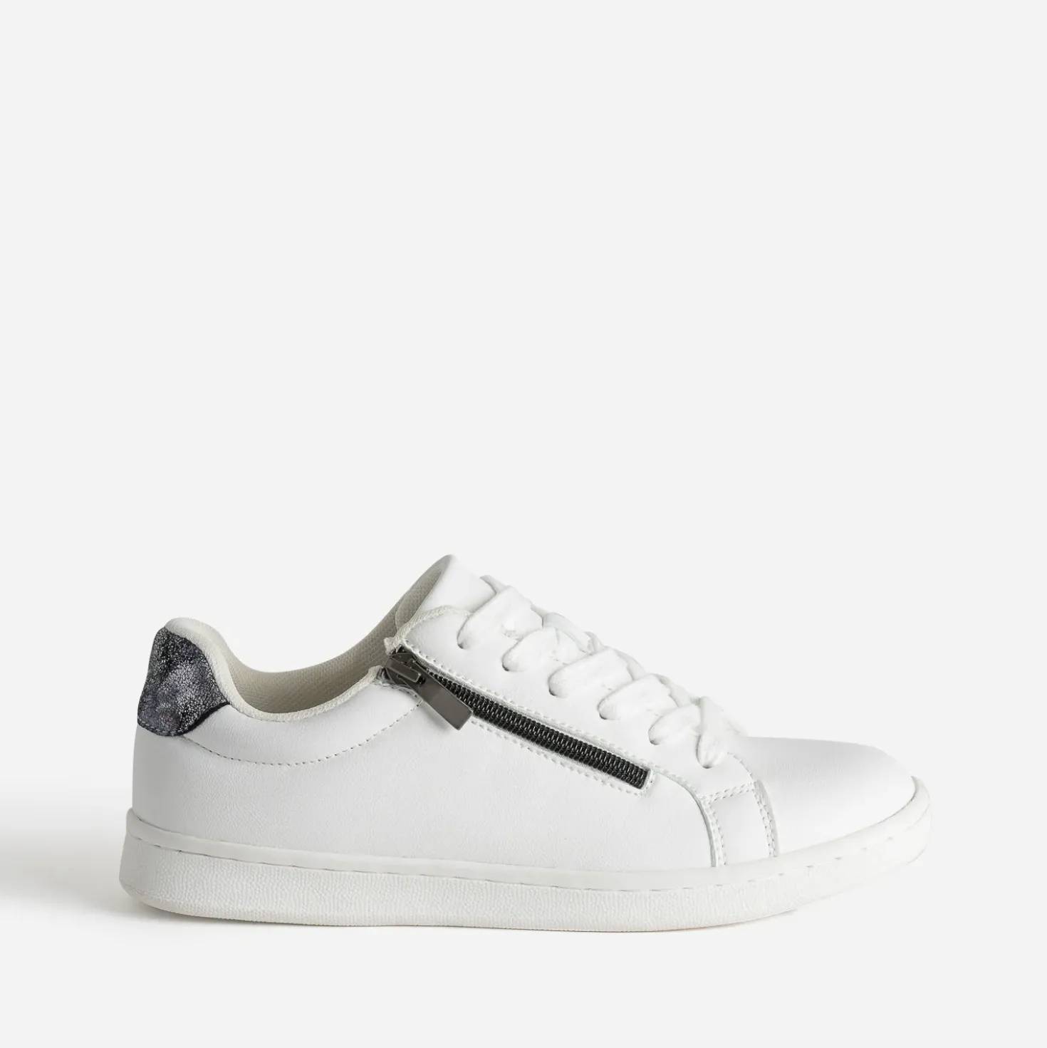 Tennis blanche contrefort marine irisé