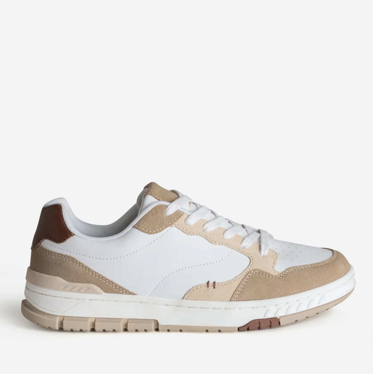 Tennis blanche détails beiges
