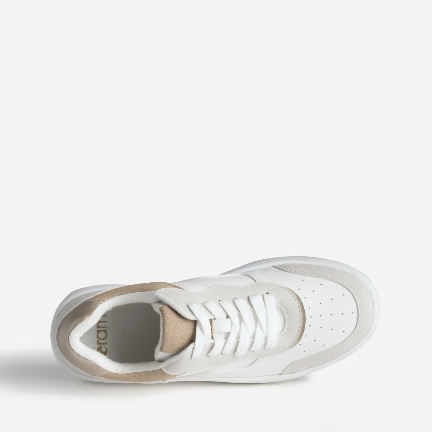 Tennis blanche détails gris et beige