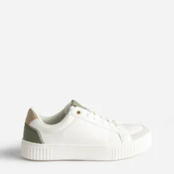 Tennis blanche détails vert