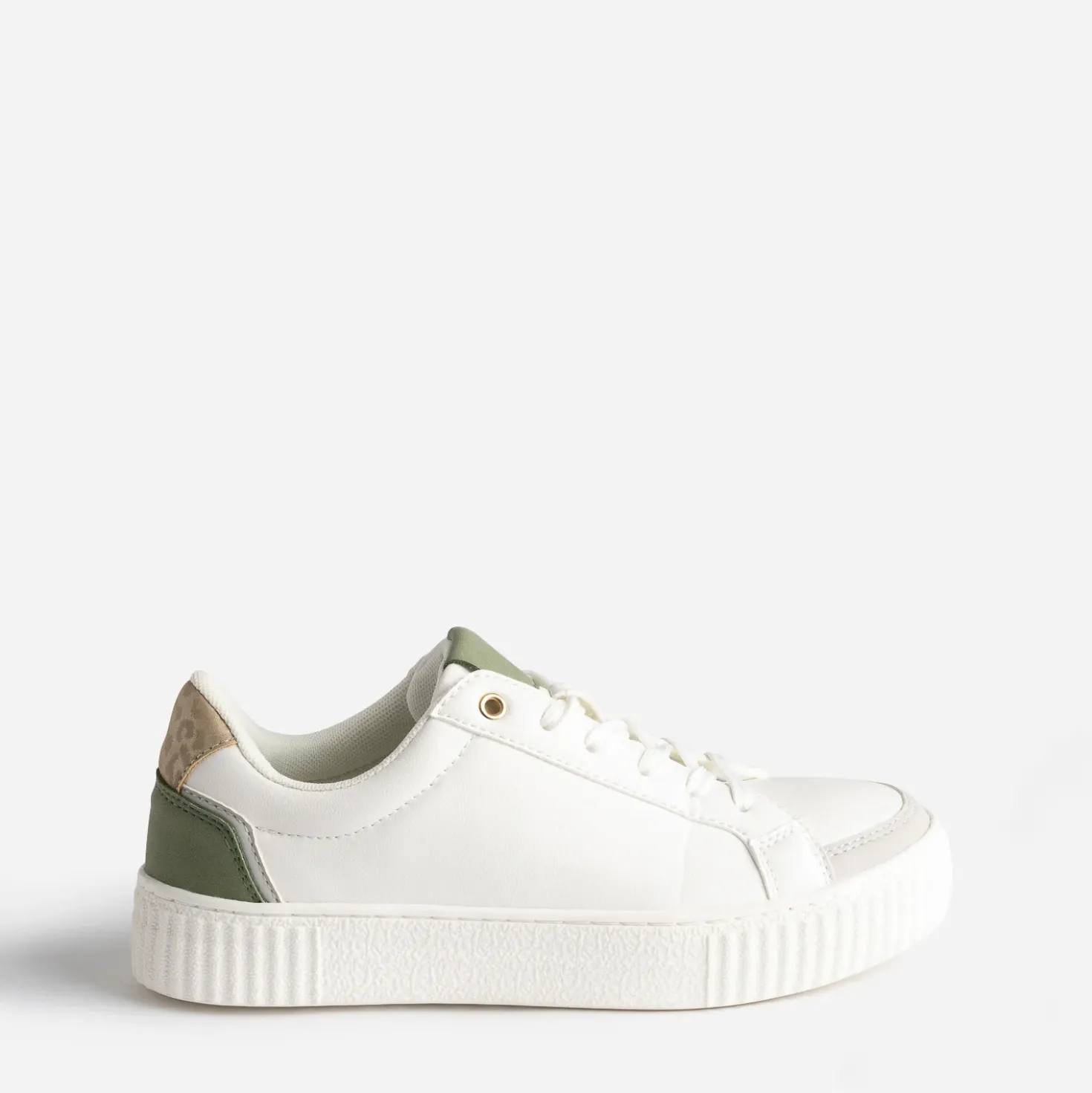 Tennis blanche détails vert