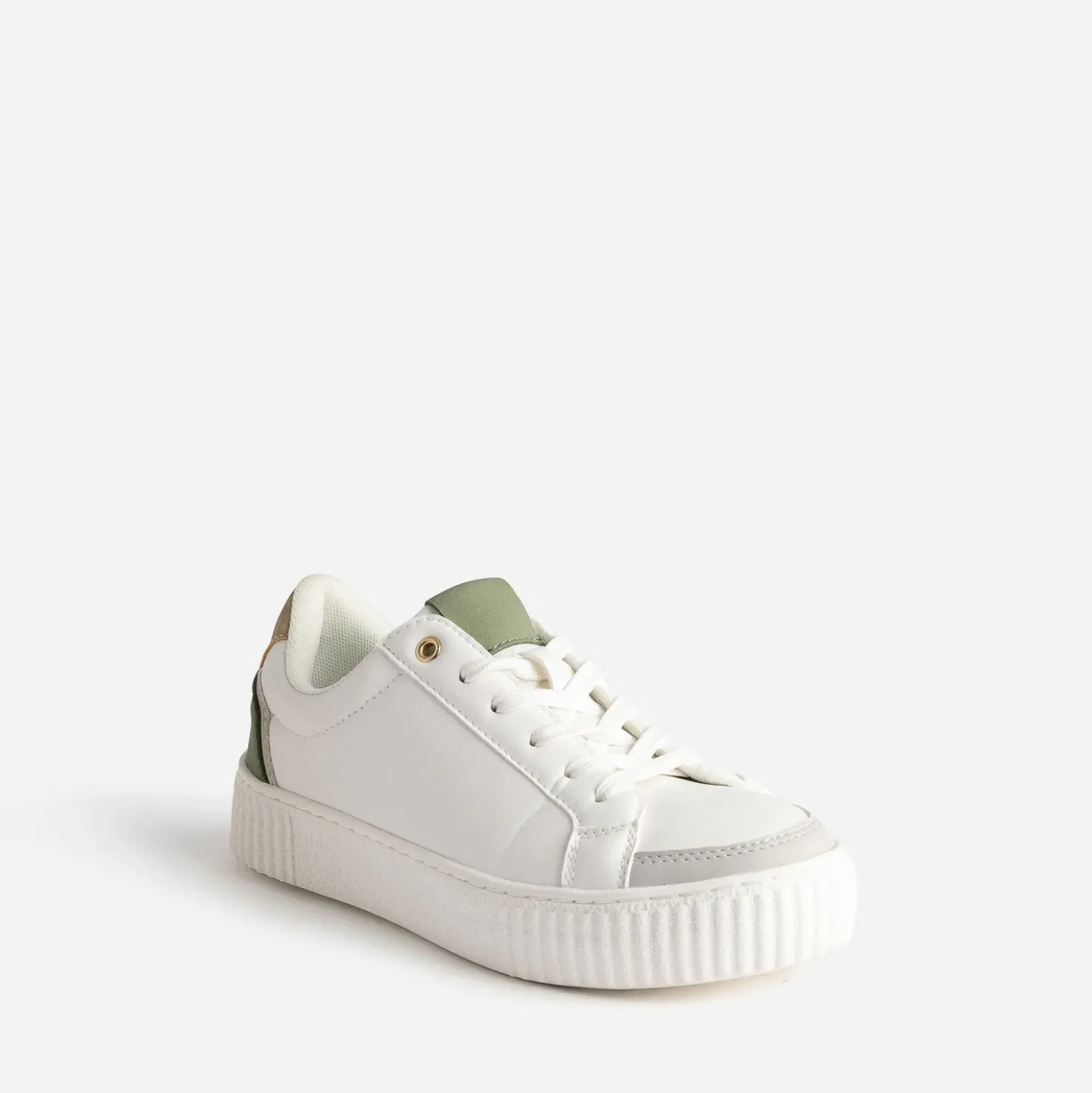 Tennis blanche détails vert