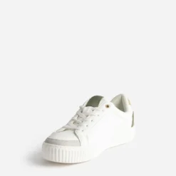Tennis blanche détails vert