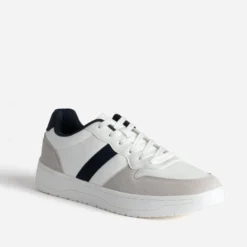 Tennis blanche, gris clair et marine