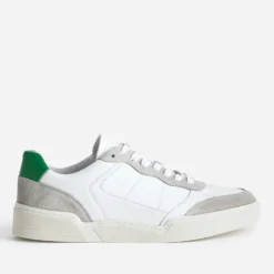 Tennis blanche, grise, verte cuir éco-conçu
