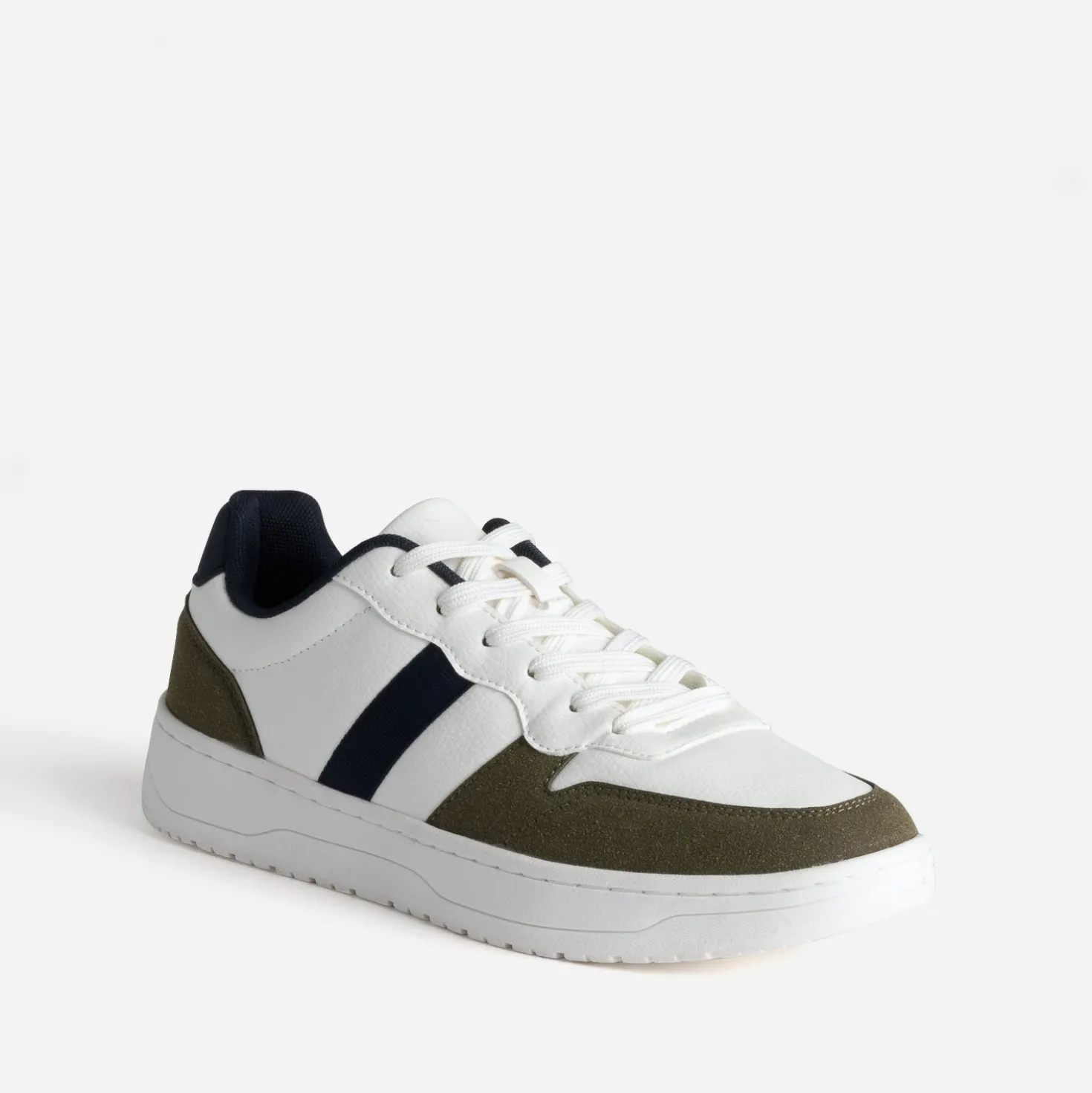 Tennis blanche, kaki et marine