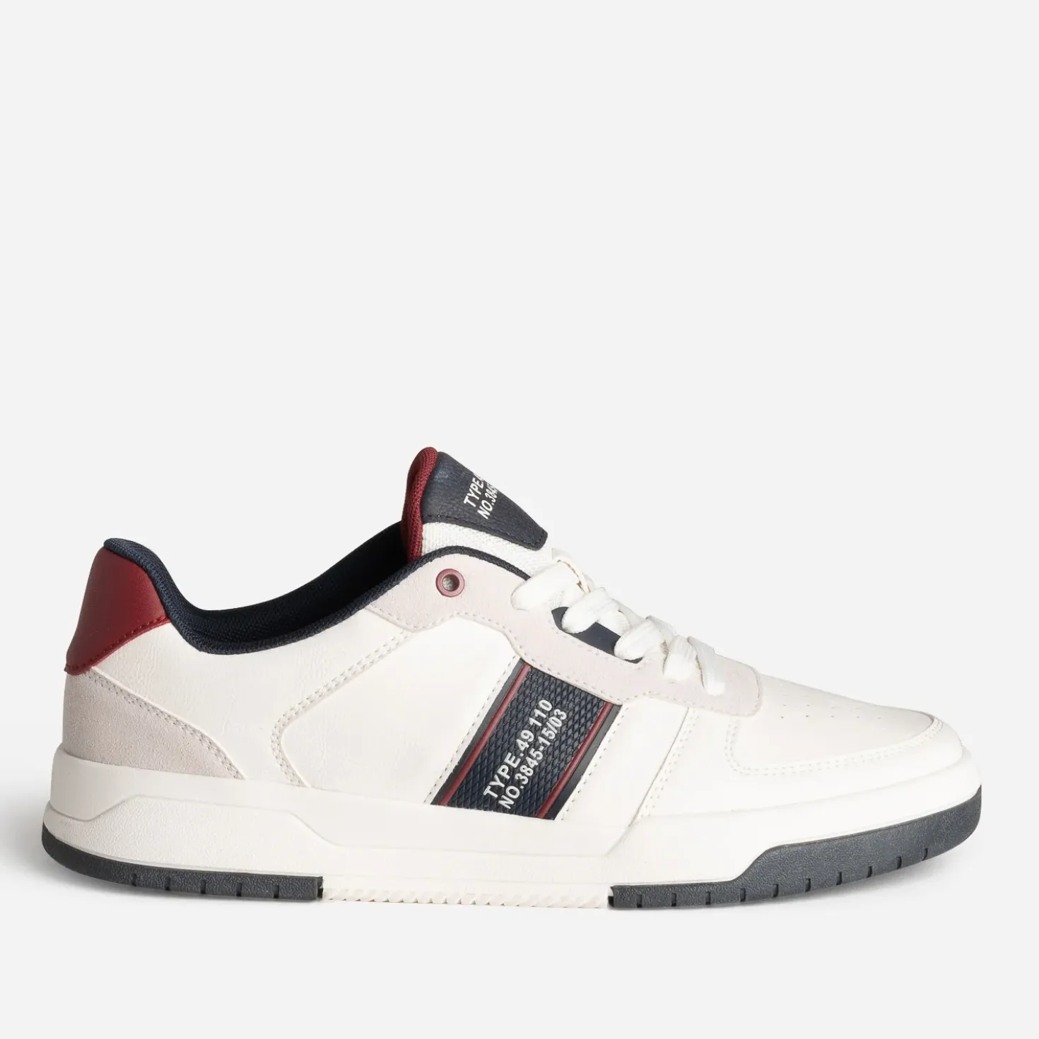 Tennis blanche, marine, bordeaux