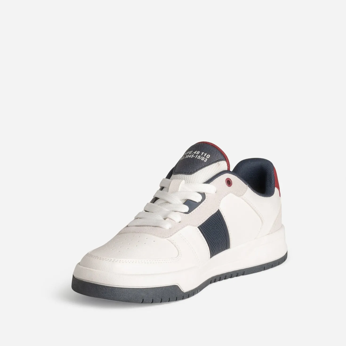 Tennis blanche, marine, bordeaux
