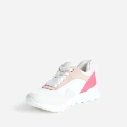 Tennis blanche, rose et grise semelle amovible